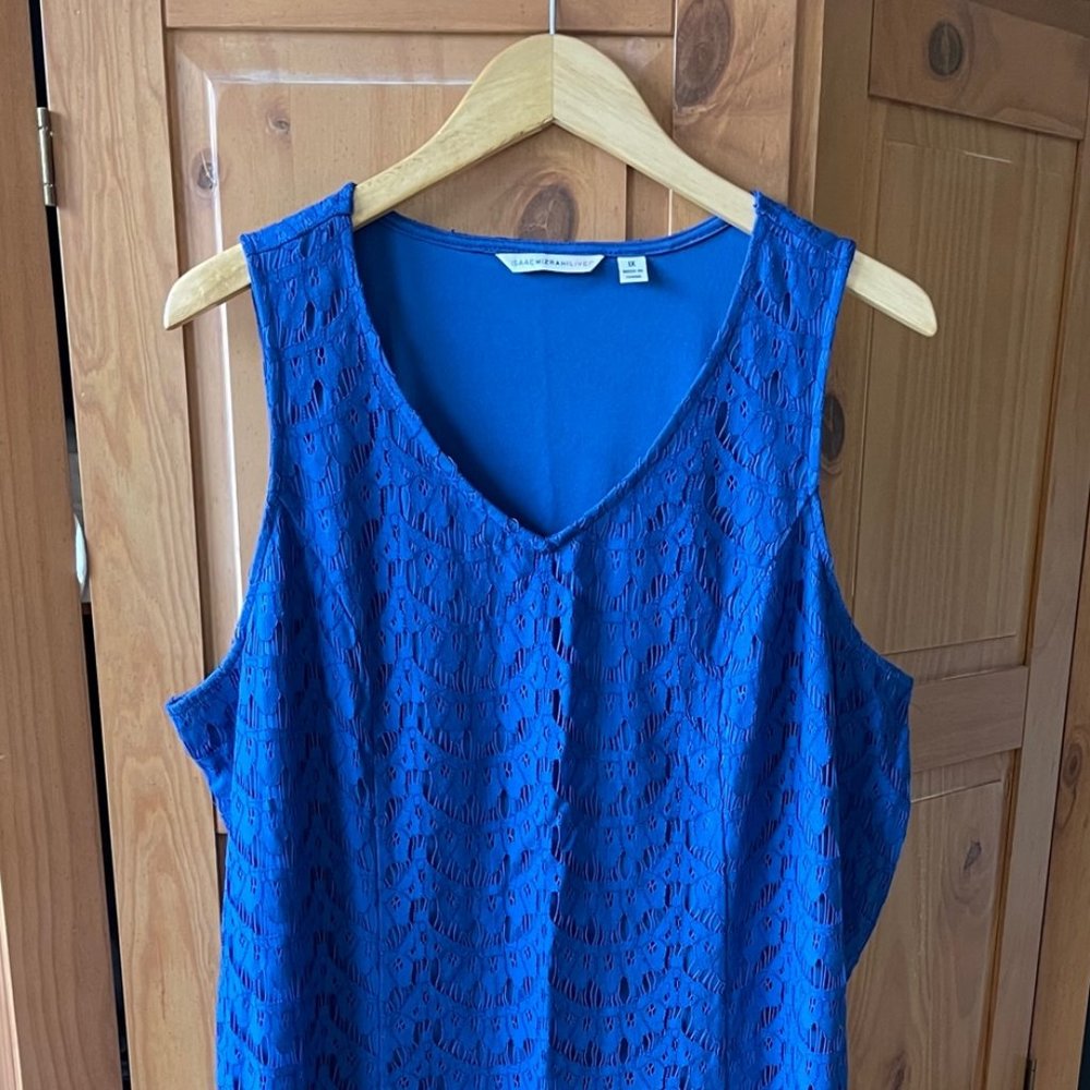 Isaac Mizrahi Lace Maxi Dress with Scallop Hem 1X